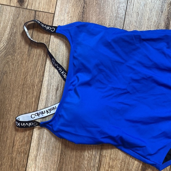 bright blue Calvin Klein one-piece swimsuit - Picture 3 of 7